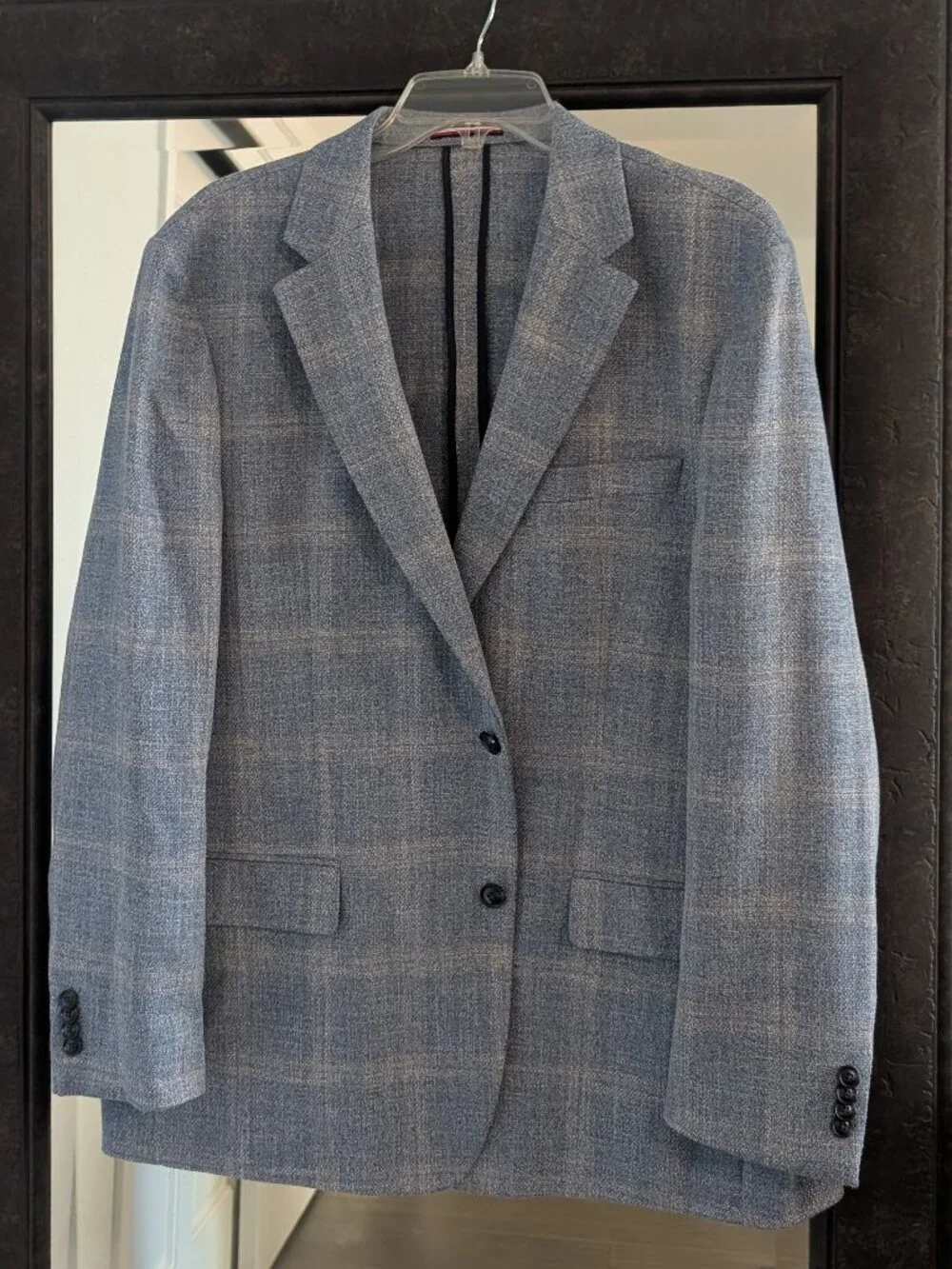 Tommy Hilfiger Blue Plaid Modern Fit Sport Coat Blazer - Size 46R